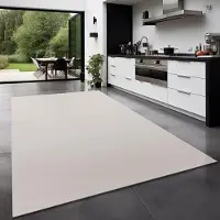 TT Home Teppich Für Outdoor Wetterfest Küchenteppich Balkon Terrasse Unifarbenes Design Modern Größe 120 cm Rund