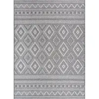 TT Home In-& Outdoor Teppich Wetterfest Balkon Küche Wohnzimmer Boho Rauten Design Größe 80 cm Rund