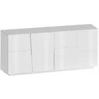 Dmora Arda - Anrichte, 200x44x86 cm Weiß, 2 Regale Made in Italy