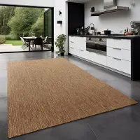TT Home Teppich Für Outdoor Wetterfest Küchenteppich Balkon Terrasse Unifarbenes Design Modern Größe 120 cm Rund