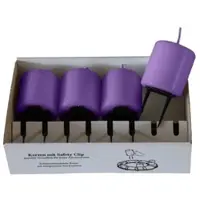 Kopschitz Kerzen 4er Set Adventskerzen mit Safety Clip und Kerzenstecker (Haltekrallen) Lila 6 x ? 5 cm