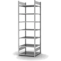Proregal Aktenregal Stecksystem T-Profil Grundregal HxBxT 235 x 75 x 60 cm 7 Ebenen Fachlast 90 kg Beidseitig Nutzbar Verzinkt
