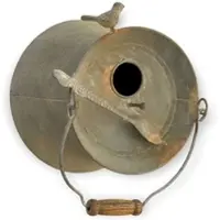 DanDiBo Ambiente DanDiBo Vogelhaus zum Aufhängen Metall Deko Pott Eimer wetterfest 481997 Nistkasten Futterstation für Vögel Shabby Metalleimer Bottich Balkon