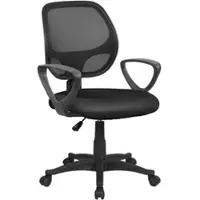 Dmora Bürostuhl Ddjidj, Mesh-Arbeitsstuhl mit Armlehnen, Ergonomischer Bürositz, 56x57h88/100 cm, Schwarz