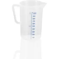 WAS Germany 12x Messbecher, Ø 11,5 cm, 1 ltr., mit 50 ml Skalierung, Polypropylen