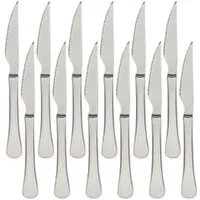 Bergner - Set aus 12 Steakmesser 23 cm aus Edelstahl, silberfarben - Munich