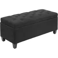 HOMCOM TRUHENBANK Polyester Holz Schwarz