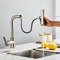 OEM Drehbare Küchenkran mit Dusche - Zwei Wasserstrahltypen - 360-Grad drehbar - Edelstahl - Spülmaschinenmischer