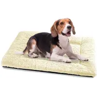 OEM Hundebett für mittelgroße Hunde - 90x60 cm, weiches Hundekissen, antislip Hundebett, Beige