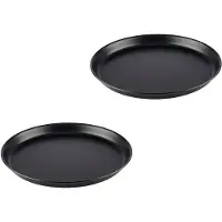 Aps 67451 Pizzaform rund (2er-Set) Ø 28/26,3 x 2,5 cm - Pizzablech aus Blaublech, zum professionellen Pizzabacken