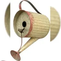 DanDiBo Ambiente DanDiBo Vogelhaus zum Aufhängen Metall Deko Gießkanne wetterfest 501138 Nistkasten 40 cm Futterstation für Vögel Shabby Metallkanne Kanne Balkon