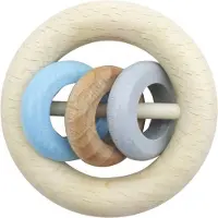 Hess Holzspielzeug Rassel "3 Ringe" in Natur/Blau | Gr.: onesize