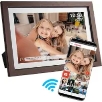 Denver PFF-1040DW 10.1" Digital Photo Frame, Dark Wood