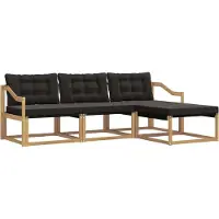 vidaXL Outdoor-Sofagarnitur 4 stk. Weiß und Schwarz