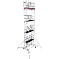 Krause Alu-Faltgerüst ProTec XS, 200 kg/m², gebremste Rollen, L 2000 x B 700 x H 9800 mm