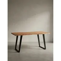 KADIMA DESIGN Bürotisch Massiv Baumkante | Executive Desk XXL Naturholz | Chefschreibtisch Industrial Design | Premium Büro | 200x100cm Goldbraun | Atoll von