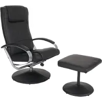Mendler Relaxliege Relaxsessel Fernsehsessel N44 mit Hocker schwarz