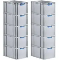 Proregal Spar Set 10x Eurobox Nextgen Color HxBxT 32 x 40 x 60 cm 65 Liter Griffe Blau Offen Verstärkter Boden Eurobehälter Transportbox