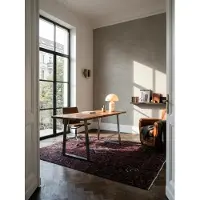 KADIMA DESIGN Schreibtisch 120x60x76 cm Akazie Massivholz / Metall Computertisch Baumkante, Homeoffice Bürotisch Massiv mit Trapezbeinen in Chrom, Holztisch Laptoptisch Arbeitszimmer