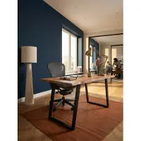 KADIMA DESIGN Schreibtisch 120x60x76 cm Akazie Massivholz / Metall Computertisch Baumkante, Homeoffice Bürotisch Massiv mit U-Beinen in Schwarz, Holztisch Laptoptisch Arbeitszimmer