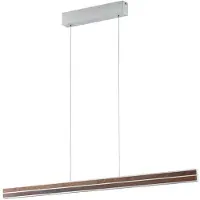 Quitani Lisene LED-Hängelampe, walnuss/silber, CCT, 117 cm - , Lisene, dimmbar, Holz, für Esszimmer, Holz, Design