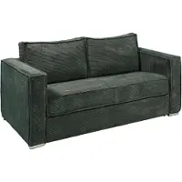 Vente-unique Schlafsofa mit Matratze 3-Sitzer - Cord - Tannengrün - Liegefläche 140 cm - Matratze 14 cm - LORETO