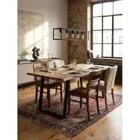 KADIMA DESIGN Esszimmertisch 160x80x76 cm Akazie Massivholz / Metall Esstisch Baumkante, Küchentisch Massiv mit U-Beinen in Schwarz, Holztisch Speisetisch Esszimmer Rechteckig