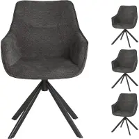 Mr. Deko Diningsessel San Carlo - 4er Set - drehbar - dunkelgrau