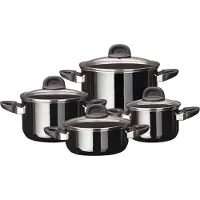 Silit MODESTO Topfset 4-teilig aus Silargan, Schwarz, mit ergonomischen Griffen