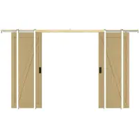 Vente-unique Versenkbare Doppelschiebetüren aus Holz und MDF - Natürliches Licht - 2 x H 205 x B 63 cm - BALERMA