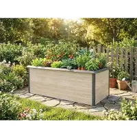 Konsta Hochbeet klassisch mit Schneckenkante 203 x 98 x 76 cm Holzoptik