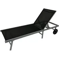 Freital Handels GmbH Gartenliege Aluminium und Textilgewebe Schwarz und Silber