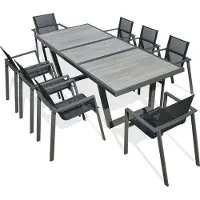DCB Groupe 8-Sitzer-Essgruppe ausfarbenem Aluminium und Keramikplatte