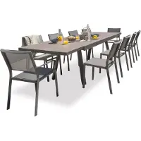 DCB Groupe Garten-Essgruppe für 10 Personen aus Keramik auf Glas