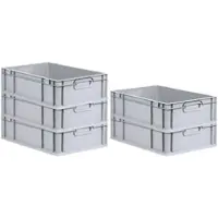 Proregal 5x Eurobox NextGen Grip | HxBxT 17x40x60cm | 34 Liter | Griffe geschlossen | Glatter Boden | Eurobehälter
