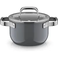 WMF Fusiontec Mineral Pro Kochtopf mit Deckel, 16 cm, Platinum 05.1877.5290, 2 l, Rund, Platin, Edelstahl, Fusiontec, Edelstahl