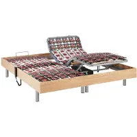 Vente-unique Relax-Bettgestell 2 x 65 Modulteller - 2x 80 x 200 cm - Eichefarben - YSMÉE