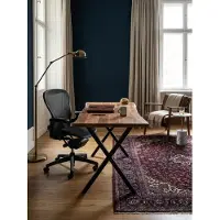 KADIMA DESIGN Schreibtisch 120x60x76 cm Akazie Massivholz / Metall Computertisch Baumkante, Homeoffice Bürotisch Massiv mit X-Beinen in Schwarz, Holztisch Laptoptisch Arbeitszimmer