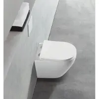 Glasdeals Raumspar-Wand-WC (spülrandlos) inkl. Soft-Close Sitz WHR-6051