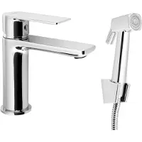 Aqualine Waschtischarmatur mit WC-Handbrause, Chrom