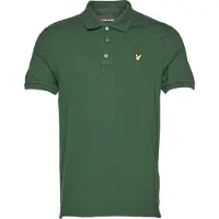 Lyle & Scott Polo Slim Fit dunkelgrün einfarbig mit Logo Baumwolle