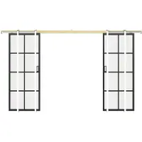 Vente-unique Doppel-Schiebetür mit Galandage-System - Aluminium & Sicherheitsglas - 2 x 205 cm x 83 cm - WILDEN II