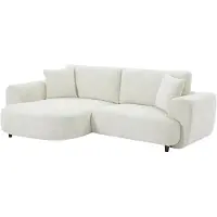 Vente-unique Ecksofa - Ecke links - Strukturstoff - Beige - RULAMA