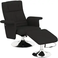 BundiGlassware Massagesessel mit Hocker, neigbare Lehne, 78 x 95 x 88 cm, Schwarz