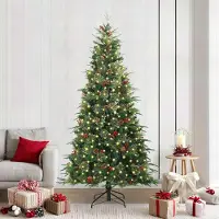 vidaXL Möbel Künstlicher klappbarer Weihnachtsbaum Grün 240 cm PE und PVC - 9327786