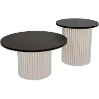 Design Möbel Couchtisch LOMELO 2in1 Cashmere/Schwarz