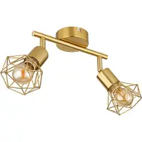 Globo Deckenleuchte, Gitter, gold, Spots beweglich, L 22 cm