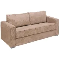 Vente-unique 4-sitziges Schlafsofa express in taupefarbenem Cord - Liegefläche 160 cm - Matratze 22 cm mit Formgedächtnis - LORETO