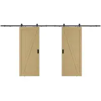 Vente-unique Doppelschiebetüren aus Holz und MDF für die Wandmontage - Natürliches Licht - 2 x H 205 x B 63 cm - BALERMA