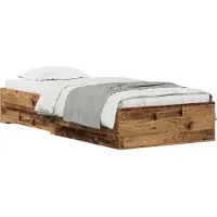 vidaXL Bettrahmen mit Schubladen Altholz 100 x 200 cm Holzwerkstoff